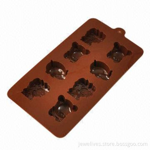 8 cavity lion silicone chocolate molds